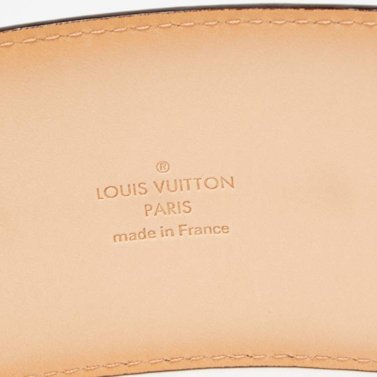Pre Owned Louis Vuitton Amarante Vernis Leather LV Initiales Waist Belt 75 CM
