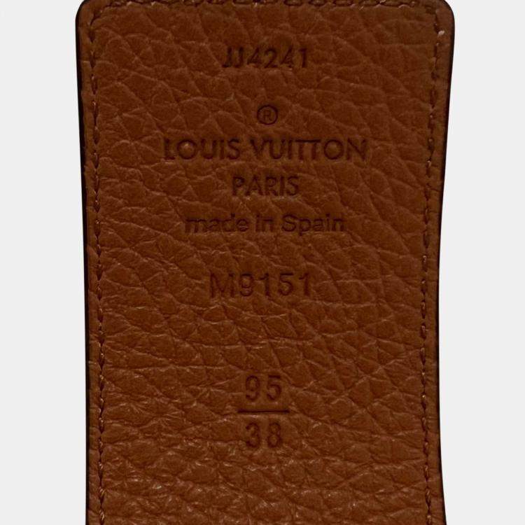 Pre Owned Louis Vuitton belt with Gold buckle hardware 95 cm
