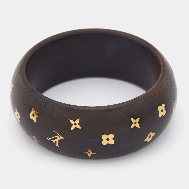 Pre Owned Louis Vuitton Dark Brown Wood Sylvania Bangle Bracelet