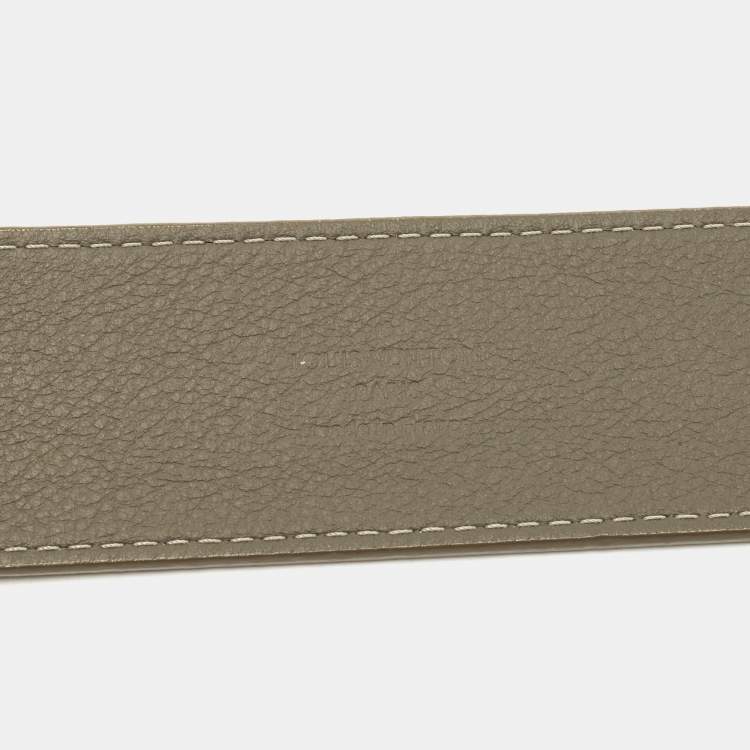 Pre Owned Louis Vuitton Green Vernis LV Initiales Belt 80CM