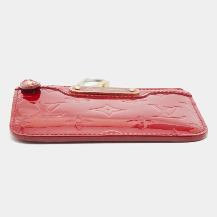 Pre Owned Louis Vuitton Pomme D’amour Monogram Vernis Key Pouch