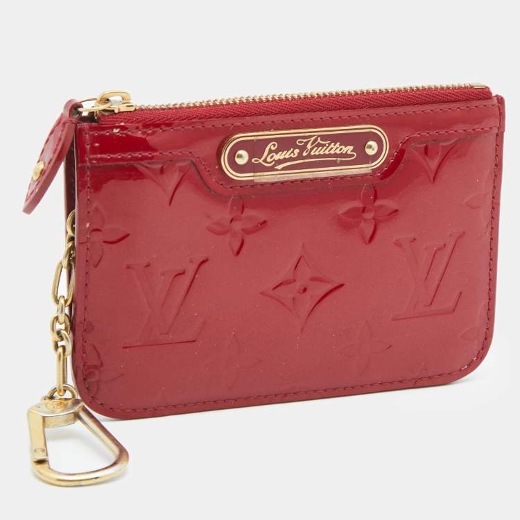 Pre Owned Louis Vuitton Pomme D’amour Monogram Vernis Key Pouch