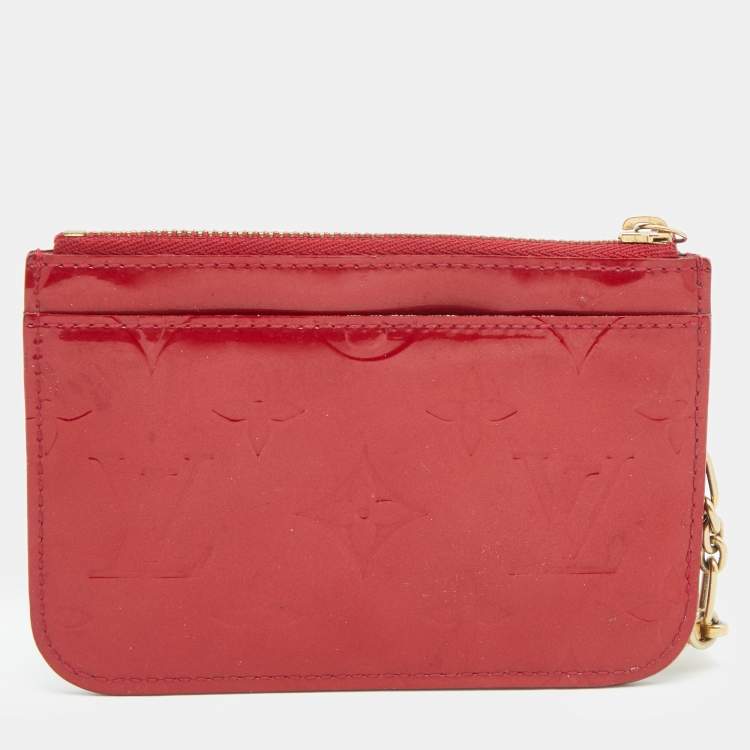 Pre Owned Louis Vuitton Pomme D’amour Monogram Vernis Key Pouch