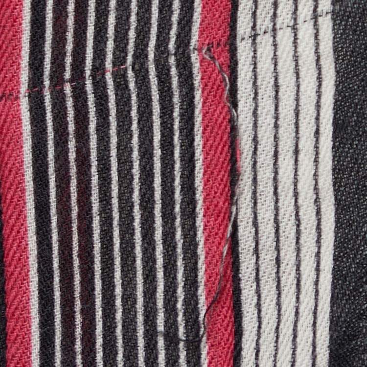 Pre Owned Louis Vuitton Black Game On Printed Wool Shawl