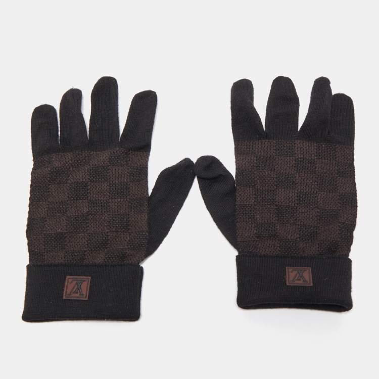 Louis Vuitton Black/Brown Damier Wool Knit Gloves Louis Vuitton | The  Luxury Closet