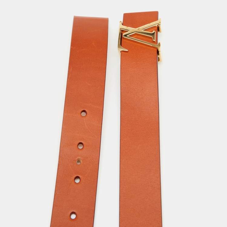 Initiales leather belt Louis Vuitton Brown size 100 cm in Leather