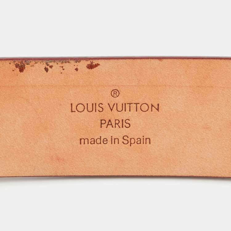 Pre Owned Louis Vuitton Brown Leather LV Initiales Belt 85CM