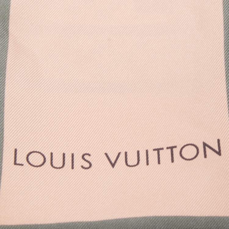 Pre Owned Louis Vuitton Pink Trunks Print Silk Bandeau Scarf