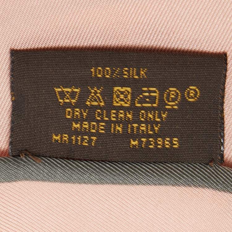Pre Owned Louis Vuitton Pink Trunks Print Silk Bandeau Scarf