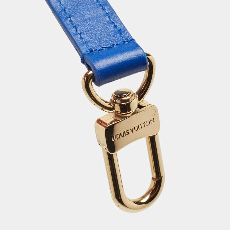 Pre Owned Louis Vuitton Blue Leather Adjustable Shoulder Bag Strap
