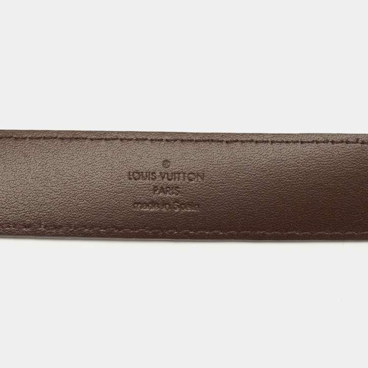 Pre Owned Louis Vuitton Mini Damier Ebene LV Initiales Belt 90CM