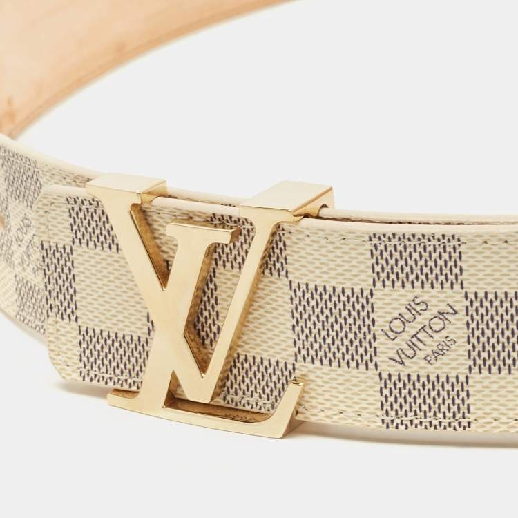 Pre Owned Louis Vuitton Damier Azur LV Initiales Belt 90CM