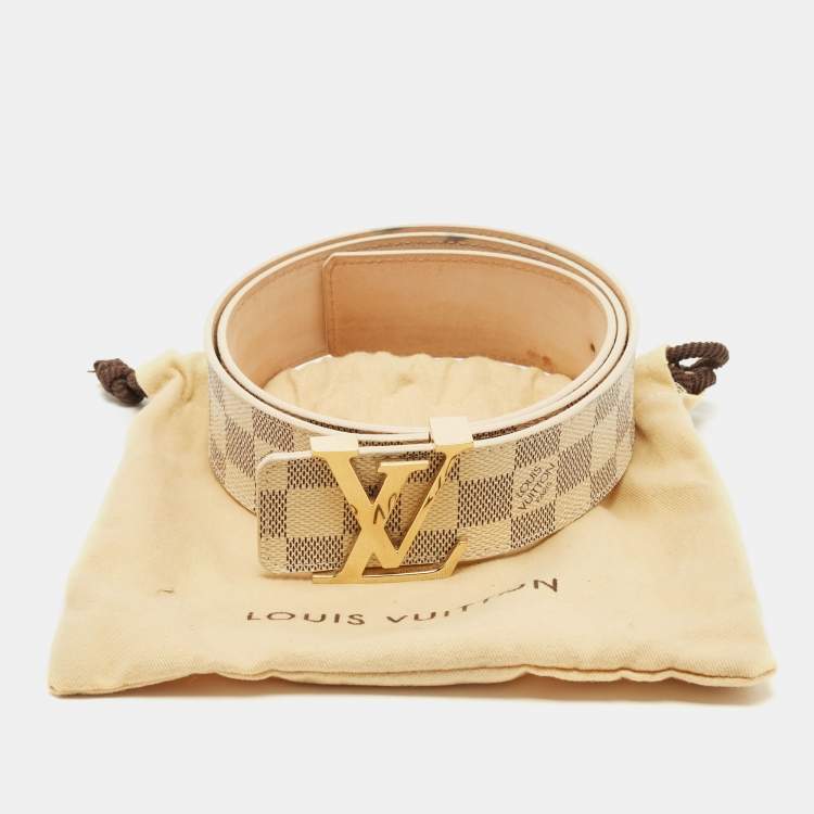 Pre Owned Louis Vuitton Damier Azur LV Initiales Belt 90CM