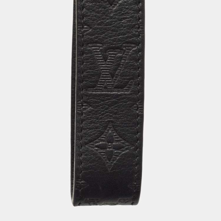 Pre Owned Louis Vuitton Black Leather Shadow Dragonne Key Holder And Bag Charm