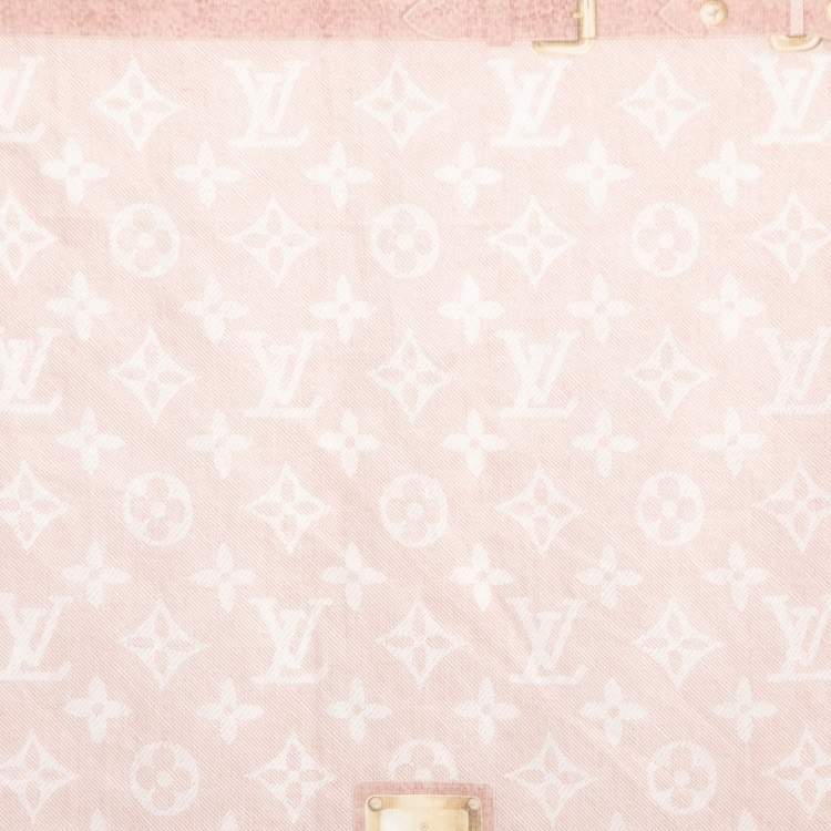 Pre Owned Louis Vuitton Pink Monogram Trunk Print Cotton Scarf
