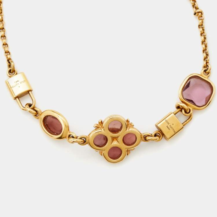 Pre Owned Louis Vuitton Gold Tone Beaded Charm Bracelet