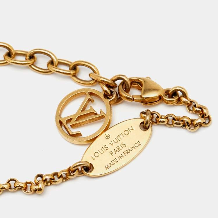 Pre Owned Louis Vuitton Gold Tone Beaded Charm Bracelet