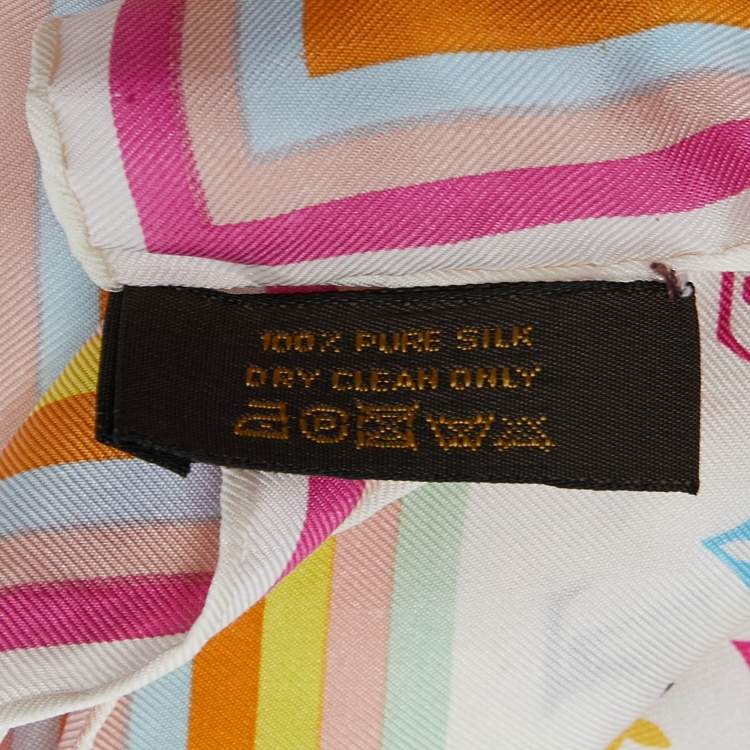 Pre Owned Louis Vuitton Multicolor Monogram Silk Scarf