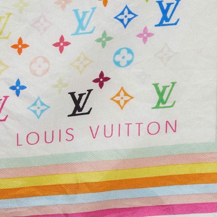 Pre Owned Louis Vuitton Multicolor Monogram Silk Scarf