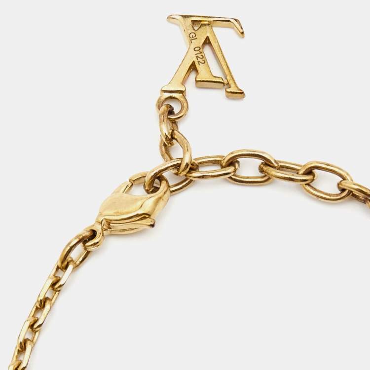 Pre Owned Louis Vuitton Gamble Crystals Gold Tone Bracelet