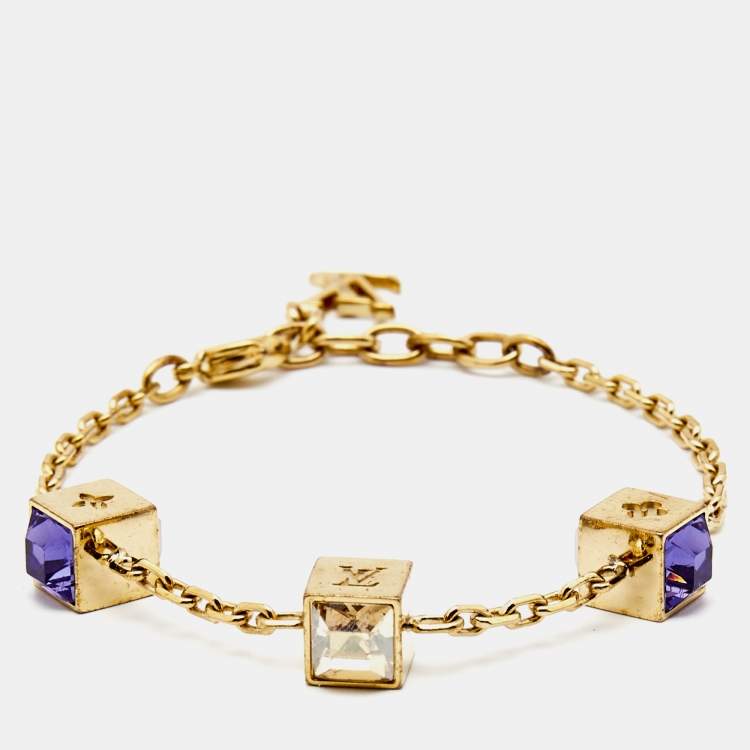 Louis Vuitton Gamble Crystal Gold Tone Bracelet