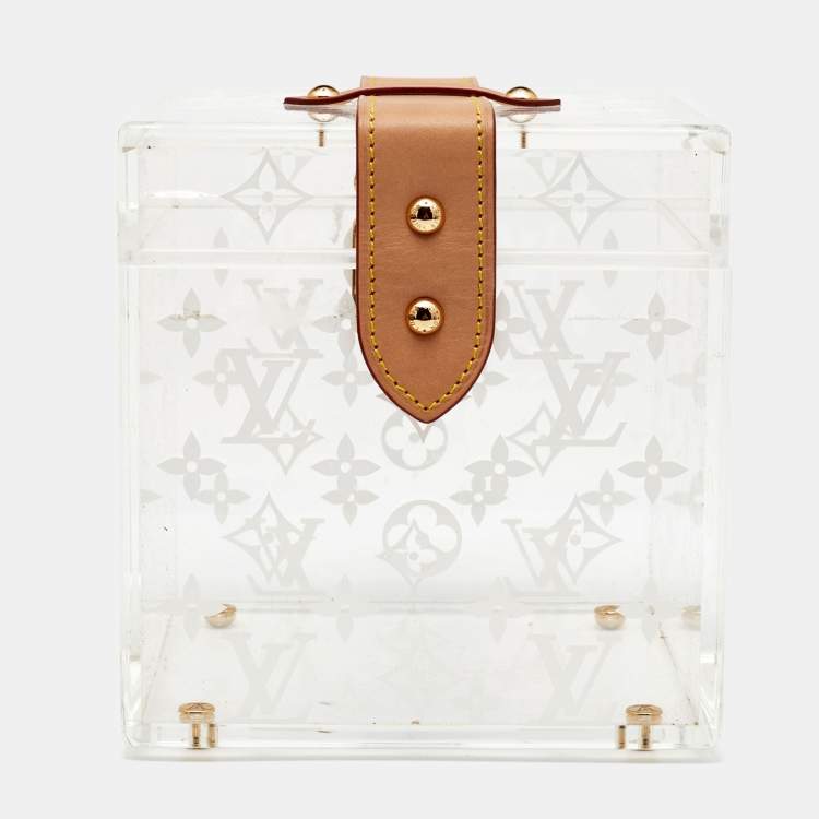 Pre Owned Louis Vuitton Monogram Plexiglass Cube Box Scott