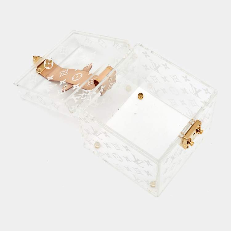 Pre Owned Louis Vuitton Monogram Plexiglass Cube Box Scott