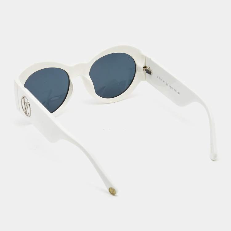 Pre Owned Louis Vuitton White LV Round Sunglasses 