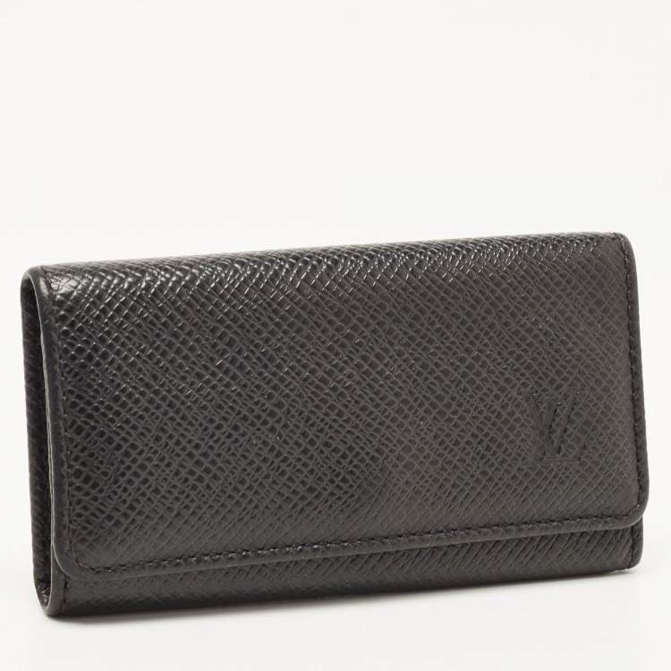 Pre Owned Louis Vuitton Black Leather 4 Key Holder