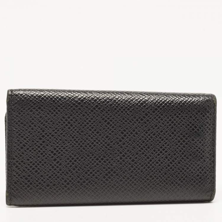 Pre Owned Louis Vuitton Black Leather 4 Key Holder
