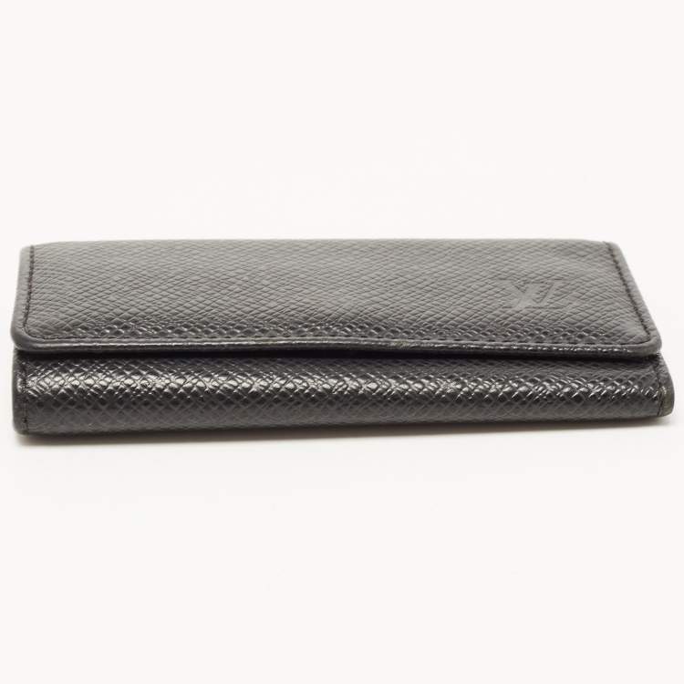 Pre Owned Louis Vuitton Black Leather 4 Key Holder