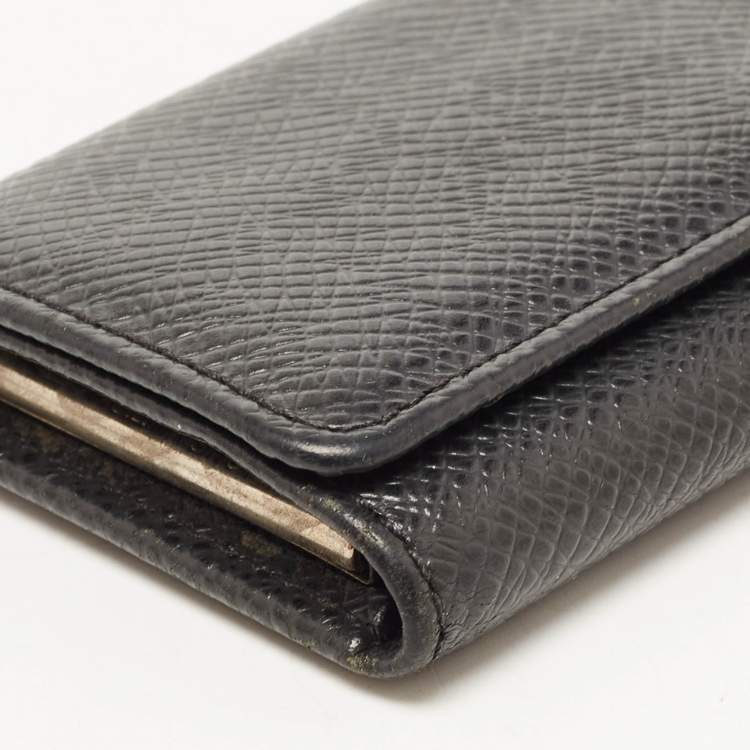Pre Owned Louis Vuitton Black Leather 4 Key Holder