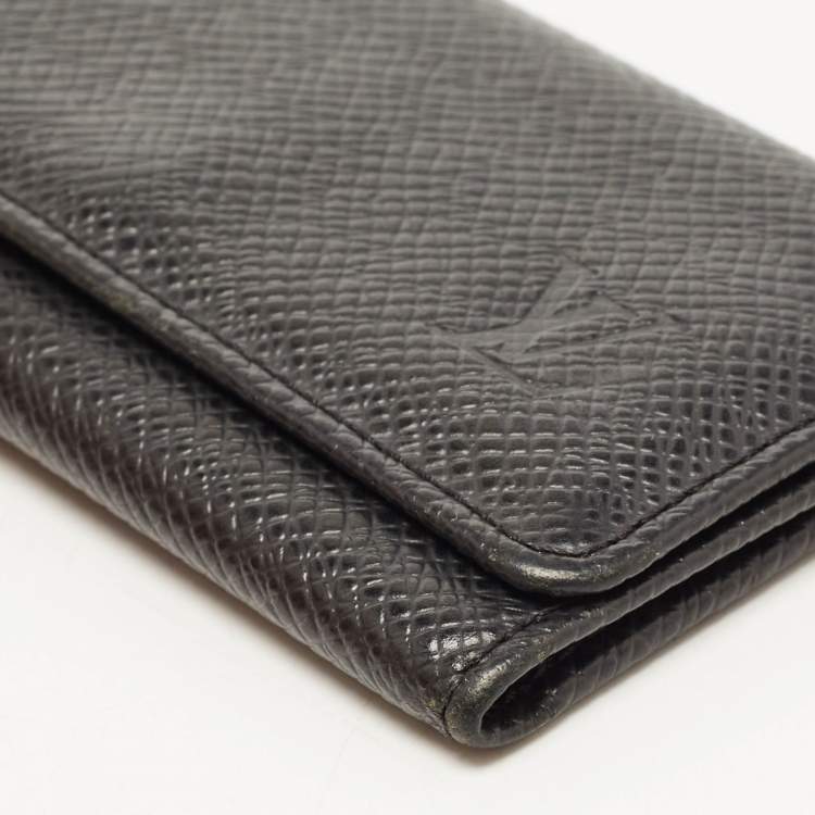 Pre Owned Louis Vuitton Black Leather 4 Key Holder