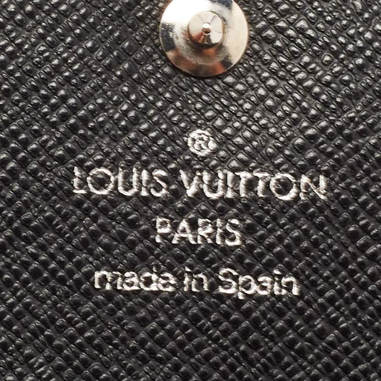 Pre Owned Louis Vuitton Black Leather 4 Key Holder