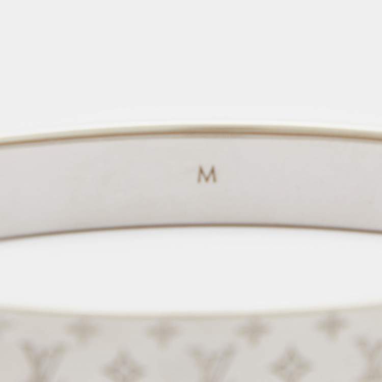 Pre Owned Louis Vuitton Nanogram Cuff Two Tone Bracelet M