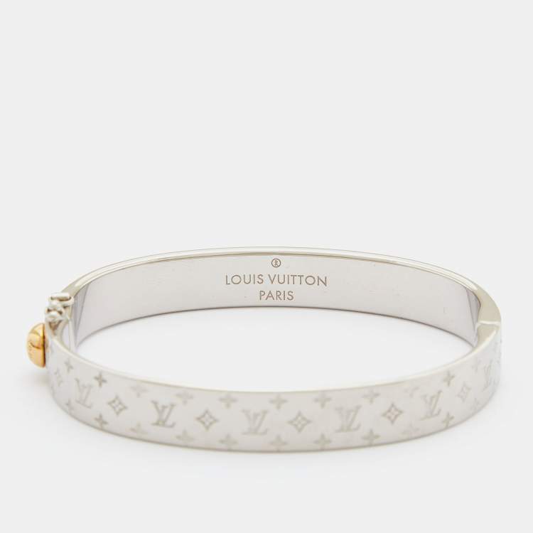 Louis Vuitton Two Tone Nanogram Cuff Bracelet M