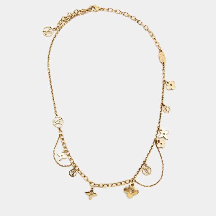 Pre Owned Louis Vuitton Blooming Supple Gold Tone Necklace