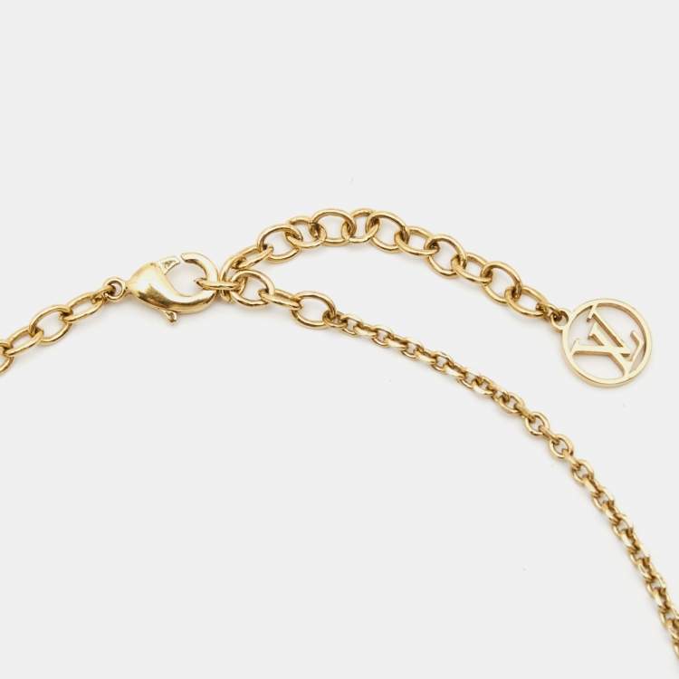 Pre Owned Louis Vuitton Blooming Supple Gold Tone Necklace
