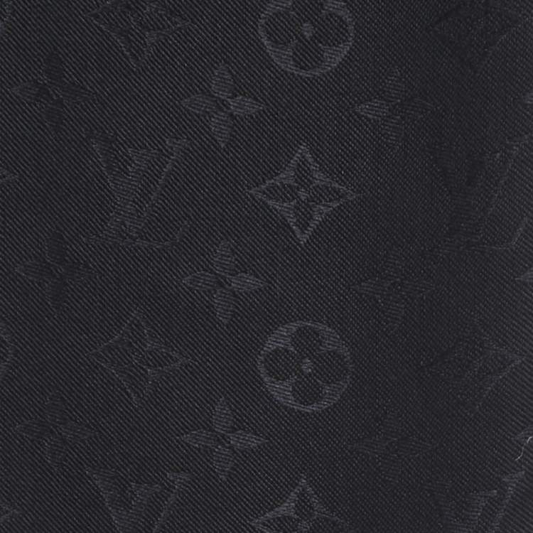 Pre Owned Louis Vuitton Black Silk & Wool Classique Monogram Shawl