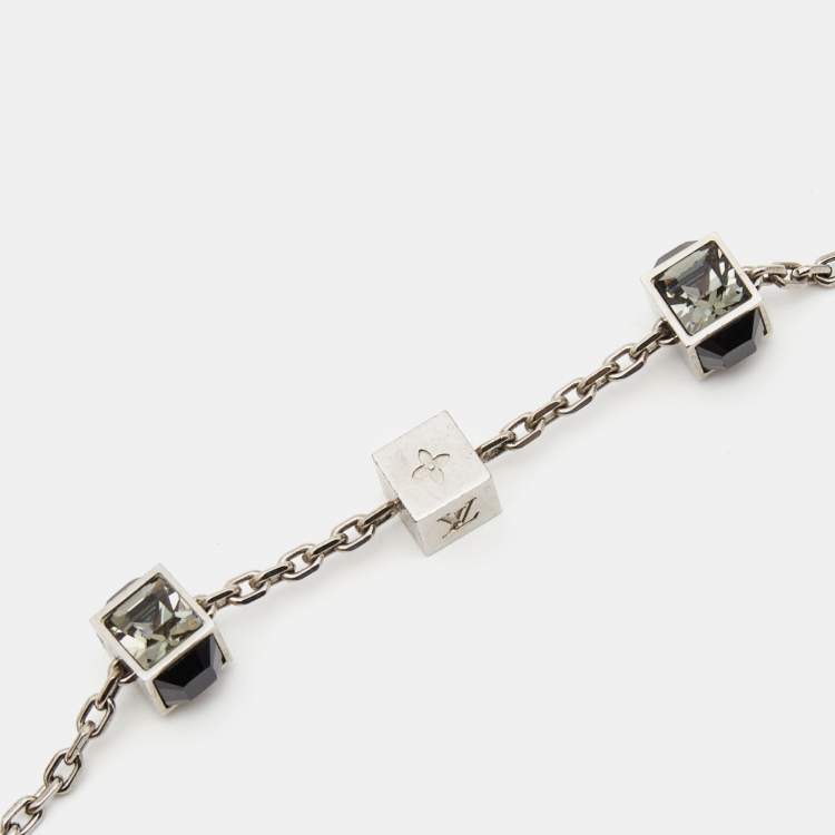 Pre Owned Louis Vuitton Gamble Crystals SIlver Tone Necklace