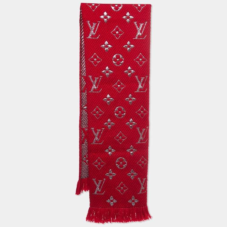 Louis Vuitton Red Wool & Silk Logomania Scarf Louis Vuitton | The Luxury  Closet