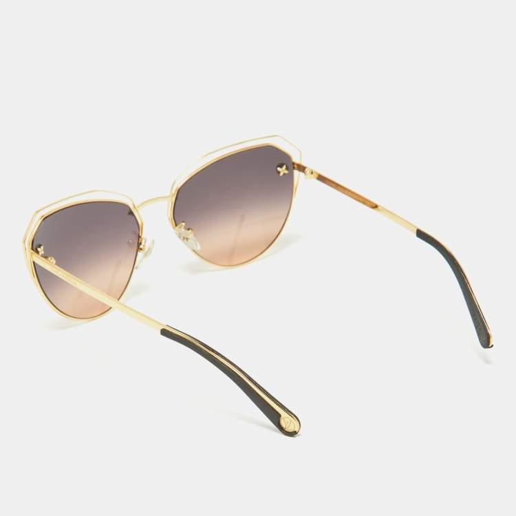 Pre Owned Louis Vuitton Gold/Blue & Pink Gradient Z2371W Cat-Eye Sunglasses