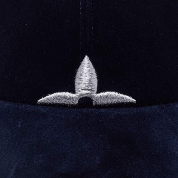 Pre Owned Louis Vuitton Marine Blue Monogram Velvet LV Touch Cap