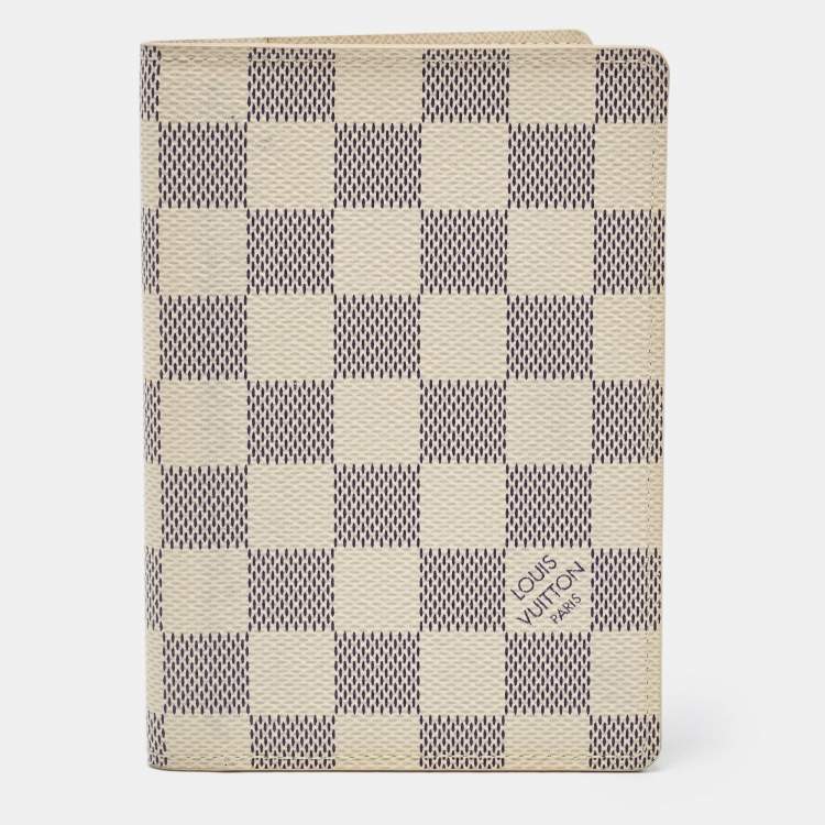 Pre Owned Louis Vuitton Damier Azur Canvas Passport Cover