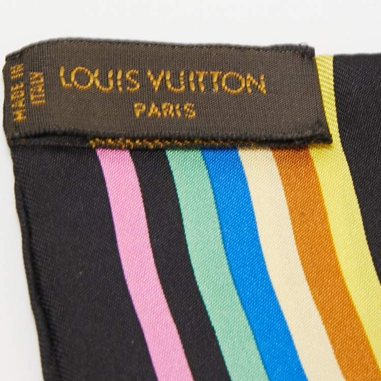 Pre Owned Louis Vuitton Black/Multicolor Monogram Silk Bandeau Scarf