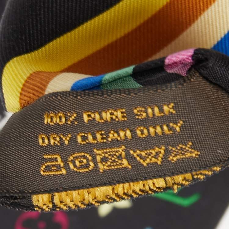 Pre Owned Louis Vuitton Black/Multicolor Monogram Silk Bandeau Scarf