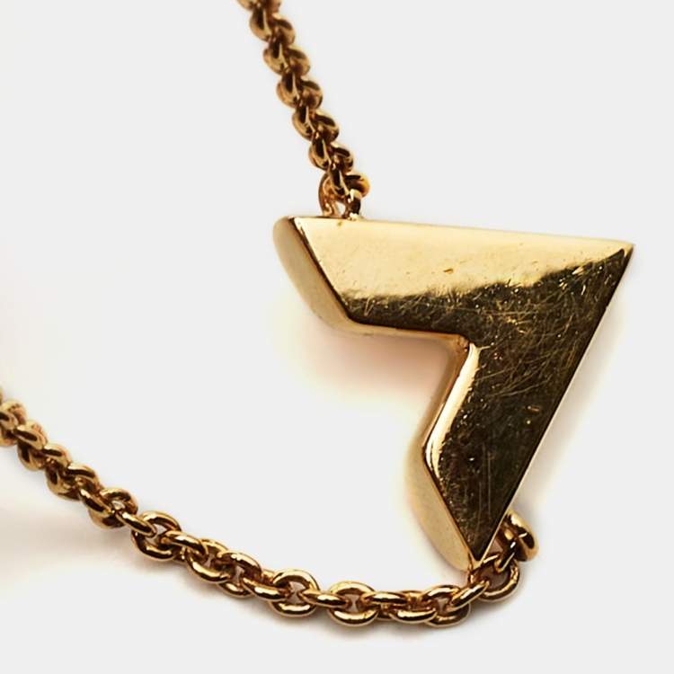 Pre Owned Louis Vuitton Essential V Gold Tone Metal Bracelet