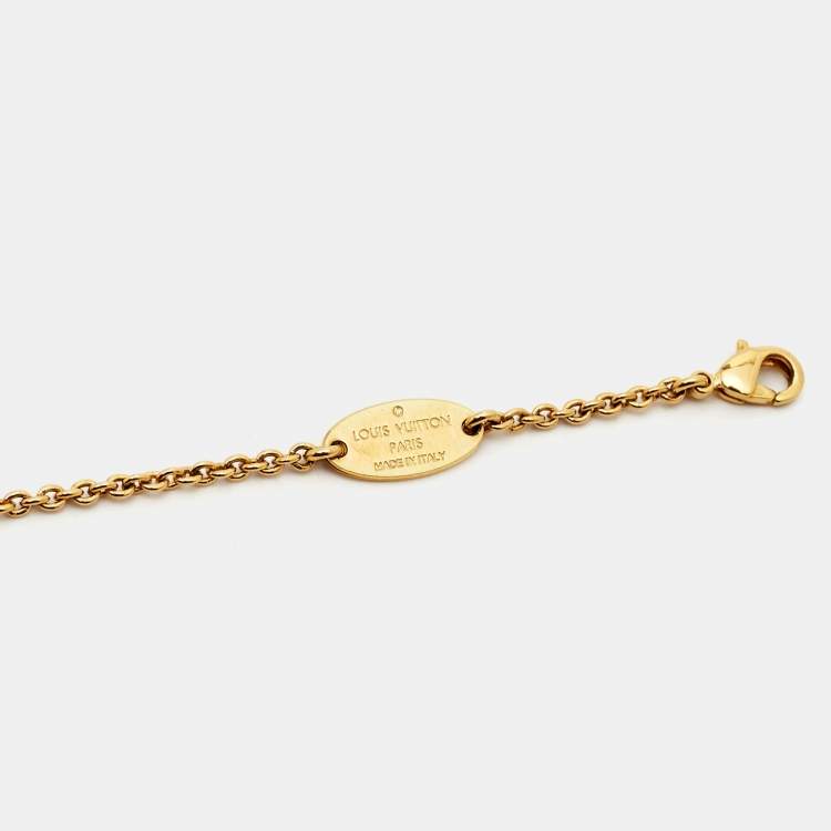Pre Owned Louis Vuitton Essential V Gold Tone Metal Bracelet