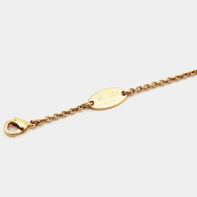 Pre Owned Louis Vuitton Essential V Gold Tone Metal Bracelet
