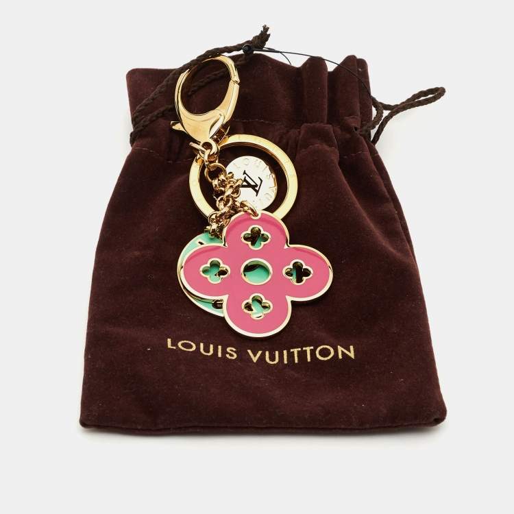Pre Owned Louis Vuitton Looping Enamel Gold Tone Key Ring